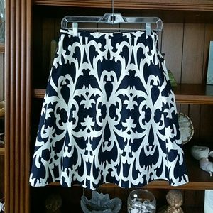 J. Crew Black and Cream flared skirt